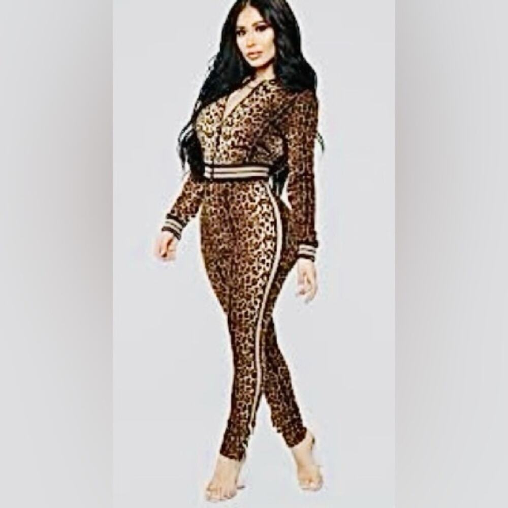 Sexy Leopard Pantsuit XS
